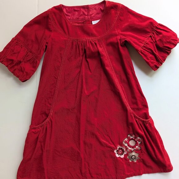 Bitty Baby by American Girl Fall Flowers Red Corduroy Girls Dress 7Y - Picture 1 of 12